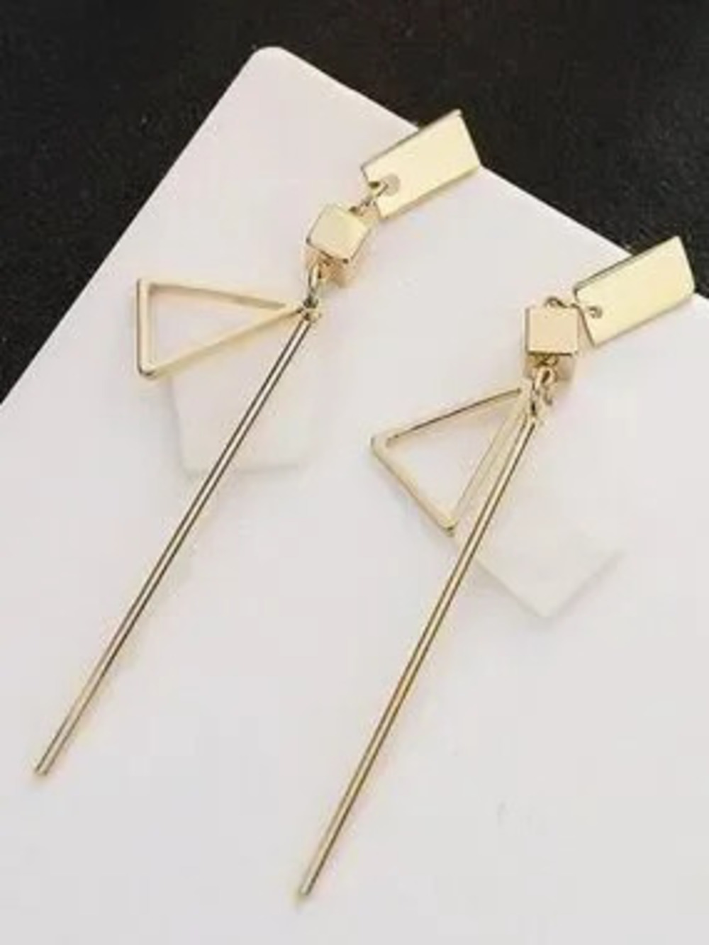 New Anthropologie Gold and White Geometric Drop Earrings